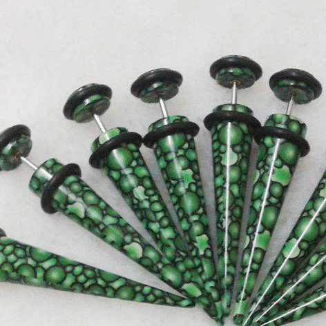 FAKE taper Pluggar kona Expander Tunnels Body Smycken Öronpiercingar - 3