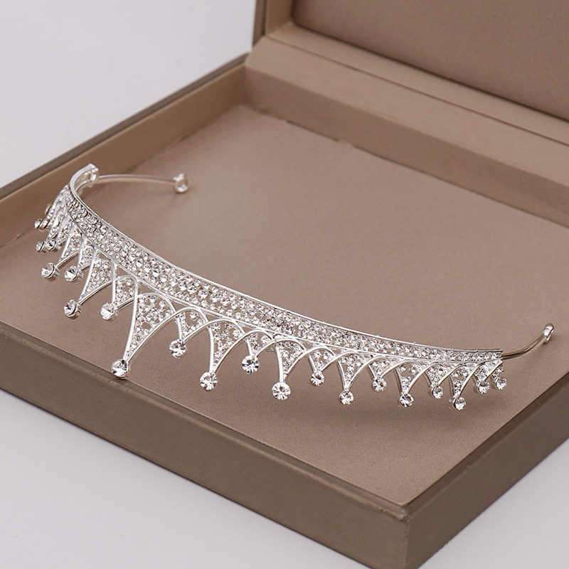 Kristall bröllop hår krona tiara - 3