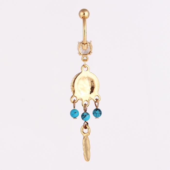 Navel Belly Button Ring Body Piercing Turquoise  - 5