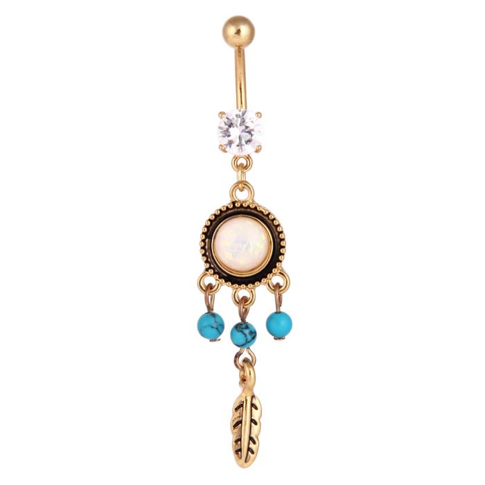 Navel Belly Button Ring Body Piercing Turquoise 
