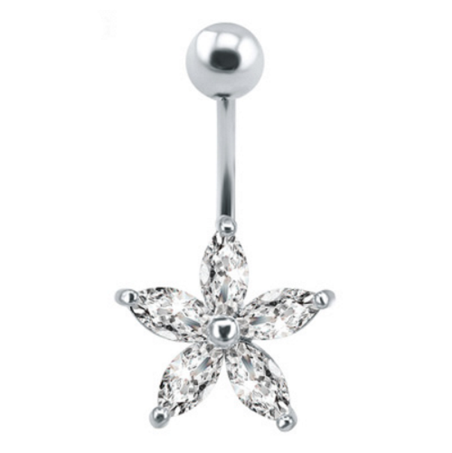 Navel Belly Button Ring Body Piercing FLOWER