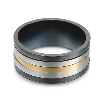 Stainless Steel Ring 3 Colors Rotated