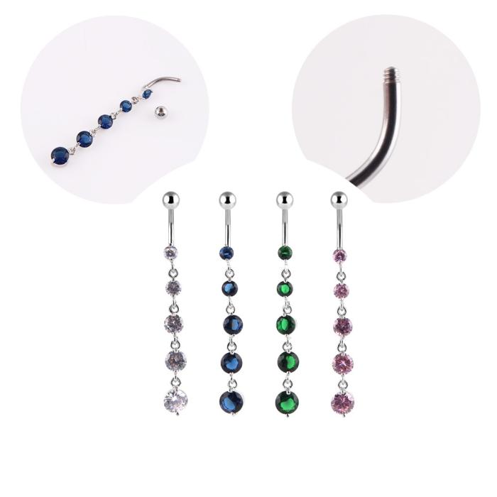 Navelpiercing 4 Färg strass - 3