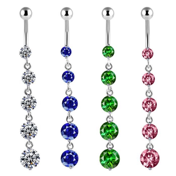 Navelpiercing 4 Färg strass