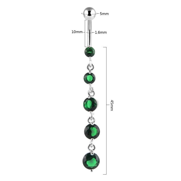 Navelpiercing 4 Färg strass - 2