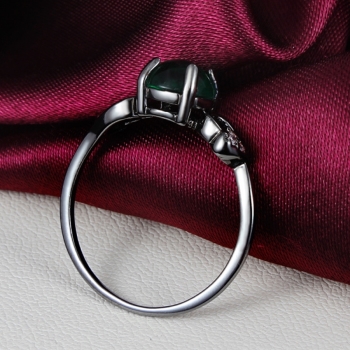 18K SVART Guldfyllda guld Filled gulddoublé Ring grön opal - 4