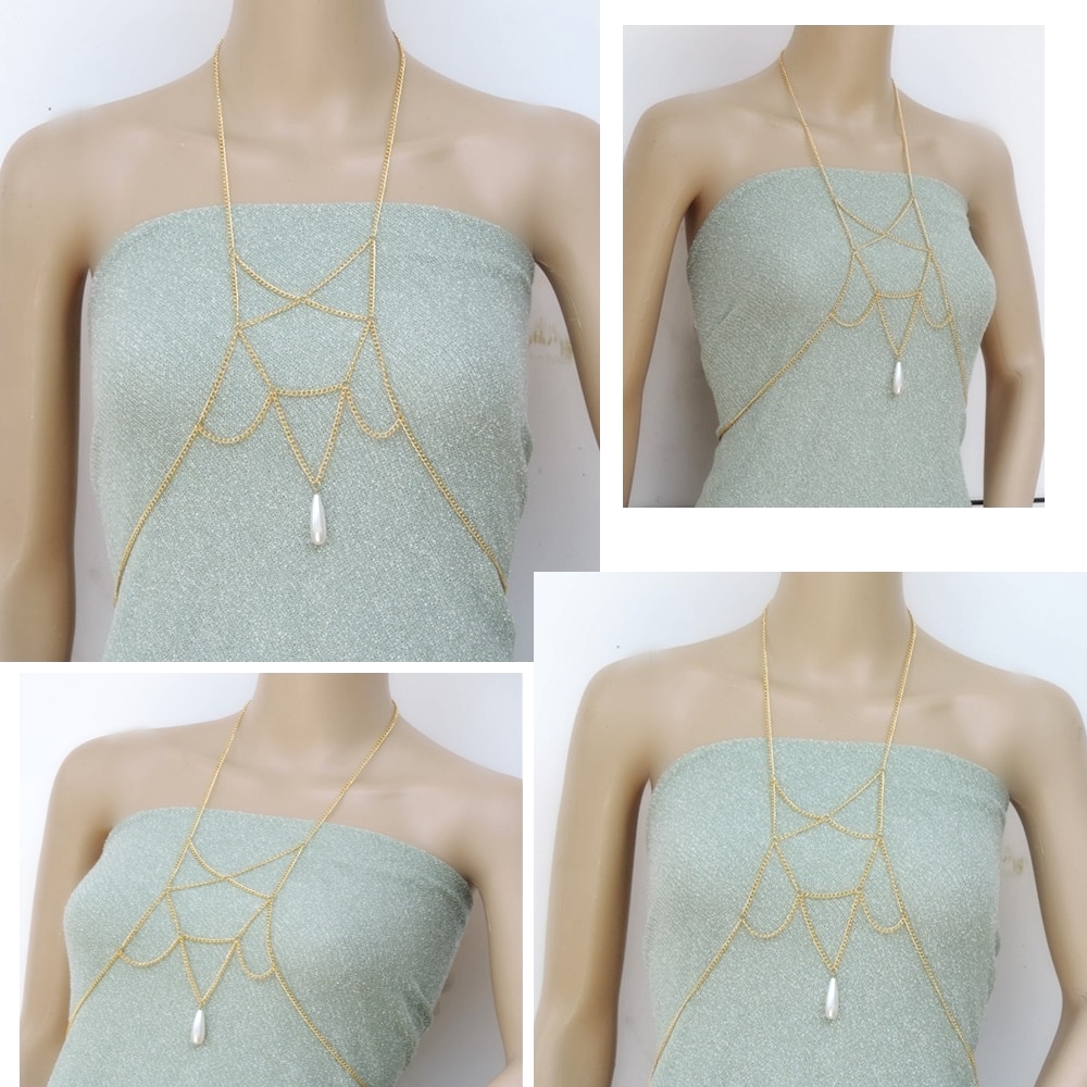 Wedding Necklace Body Chain Pearl