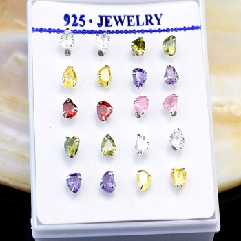 925 Silver CZ Öronpiercingar smycken 1st - 3