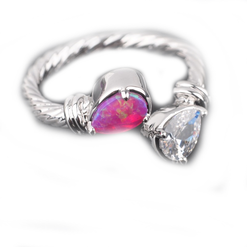 Silversmycken filled ring ROSA Brand Opal - 2
