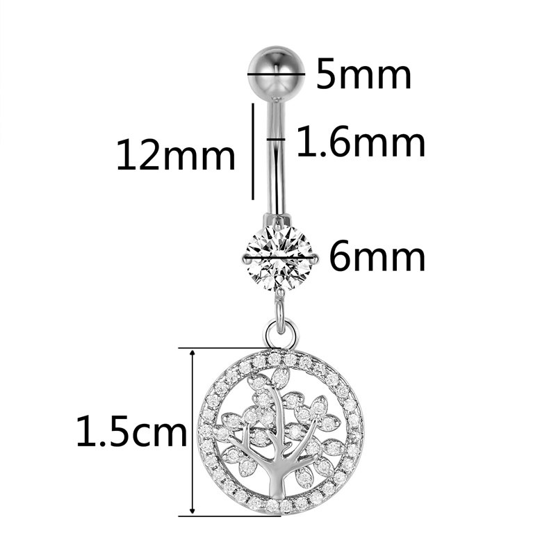 Bright CZ Diamond Flower Ring G23 Titanium NAVEL - 2