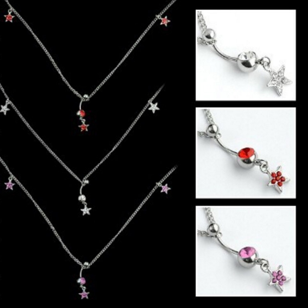 Navel belly chain Star Crystal