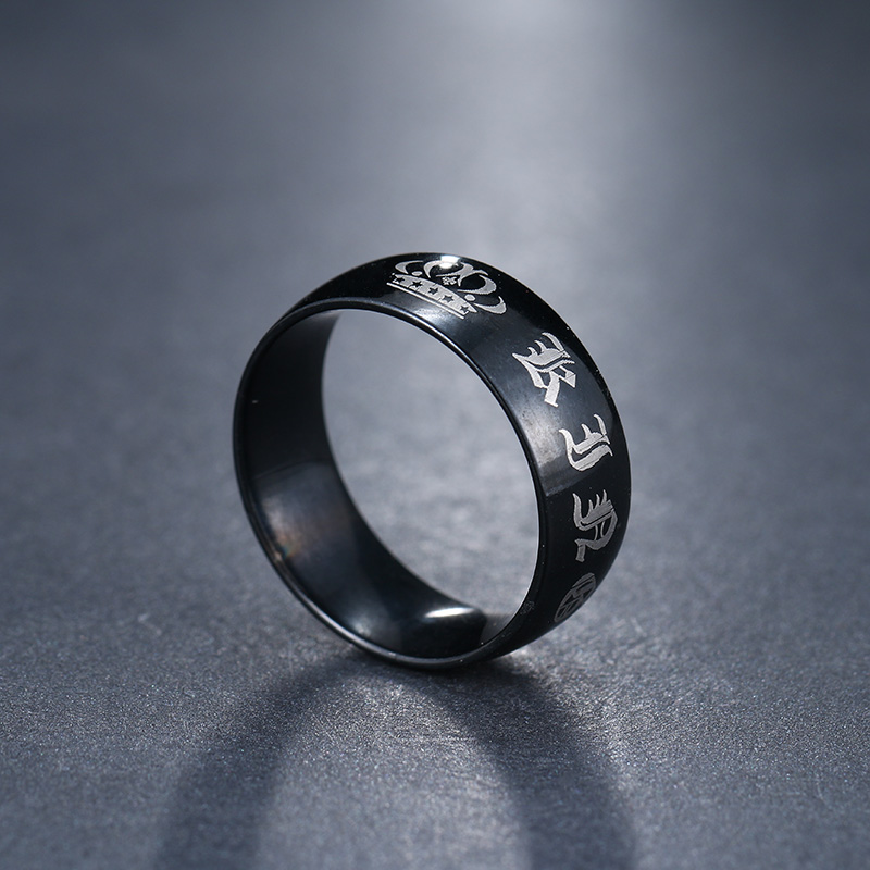 Rostfritt stål ring Svart kung - 4