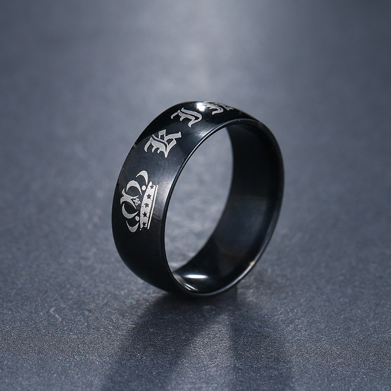 Rostfritt stål ring Svart kung - 3
