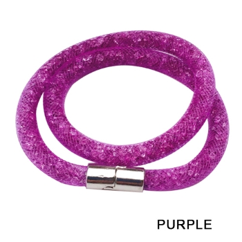 Stardust Armband Dubbel, kristall magnetlås Lila