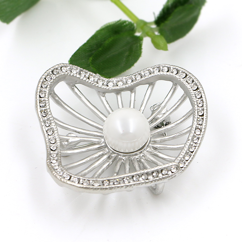 Brosch Kristall pärla SILVER/GULD - 2