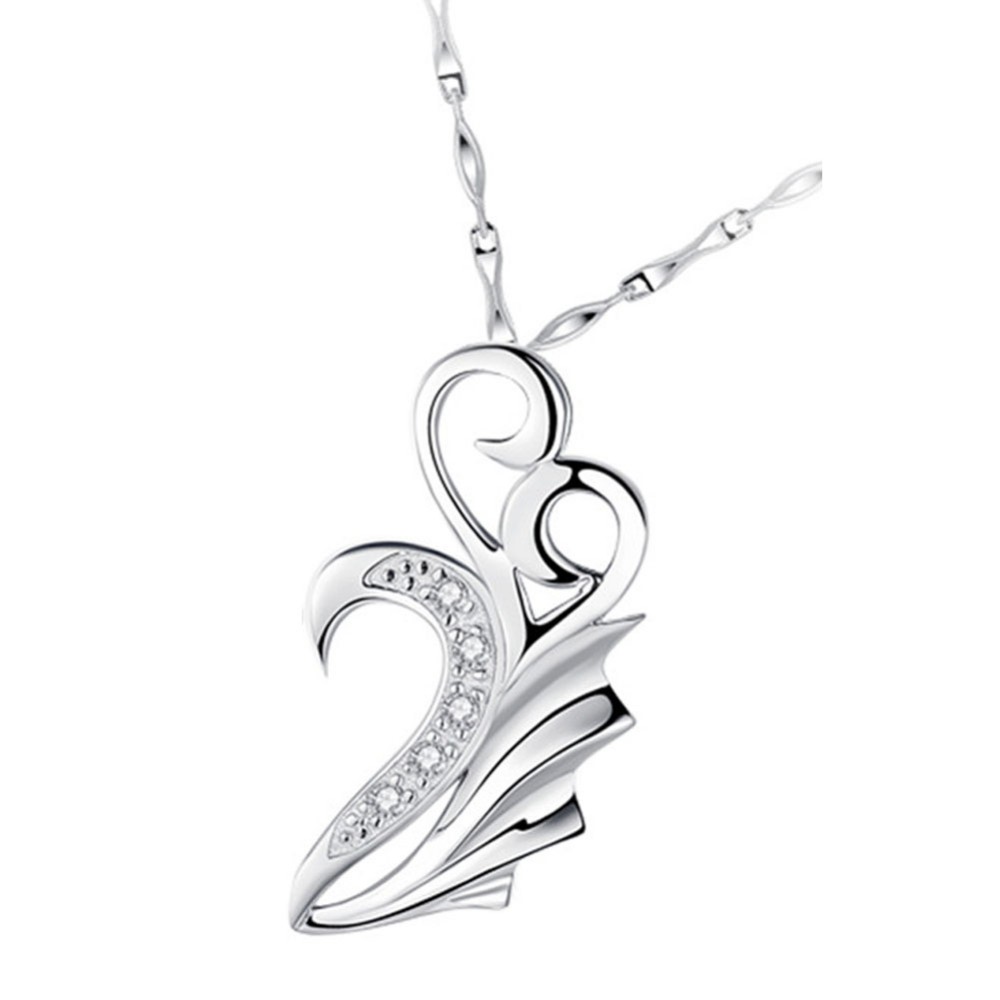 Silver filled  Hänge 2-del hjärta set - 4