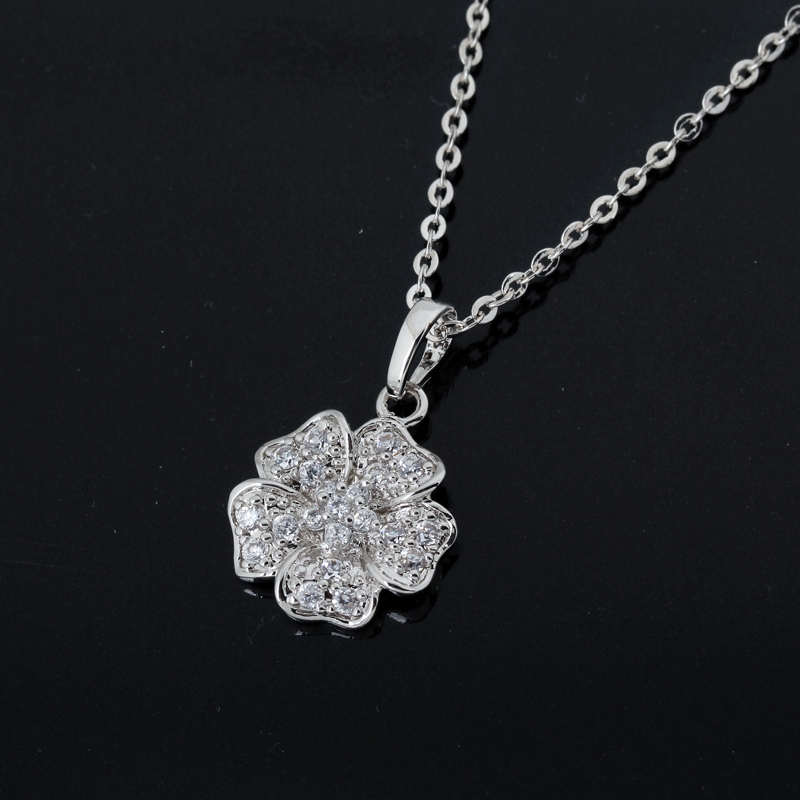 18K Vitguld Guldfyllda Filled gulddoublé HALSBAND CZ - 3
