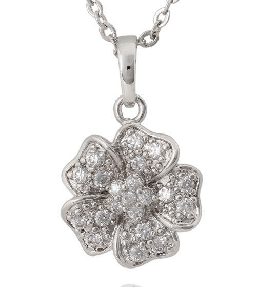 18K Vitguld Guldfyllda Filled gulddoublé HALSBAND CZ