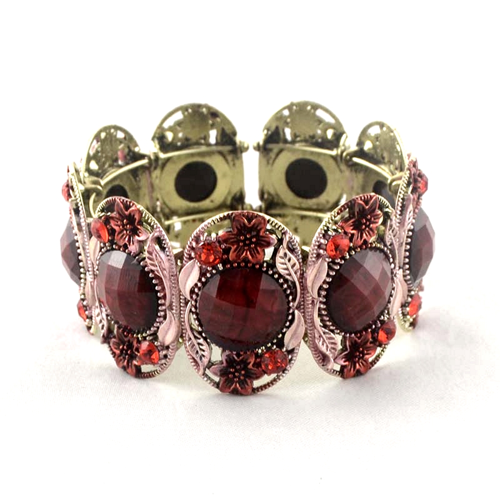 Österrikiska kristall emalj gammal guldpläterad armband