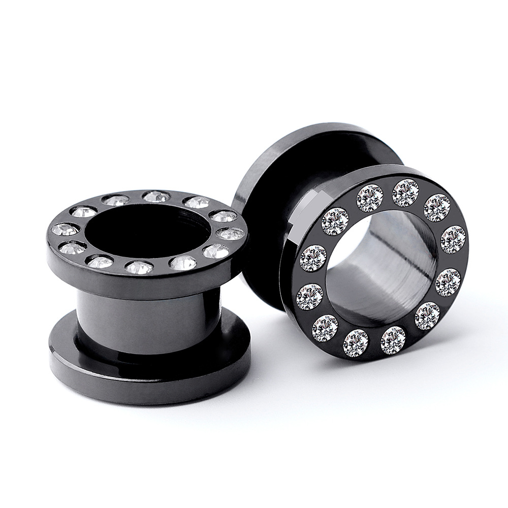 mix (4-16mm) stainless steel piercing ear tunnel - 4