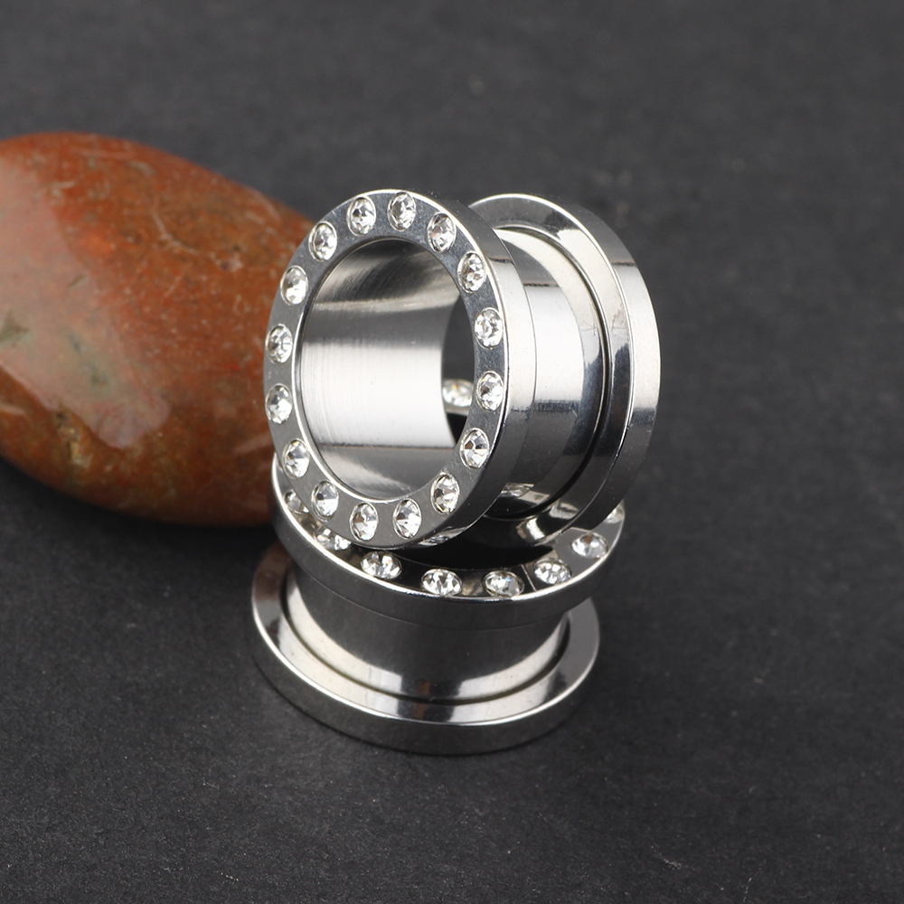 mix (4-16mm) stainless steel piercing ear tunnel - 3