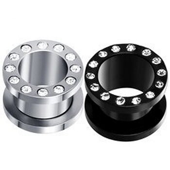 mix (4-16mm) stainless steel piercing ear tunnel