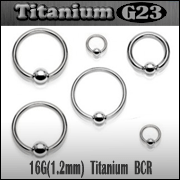 Polished G23 Titanium Body Titanium Captive Ring - 5