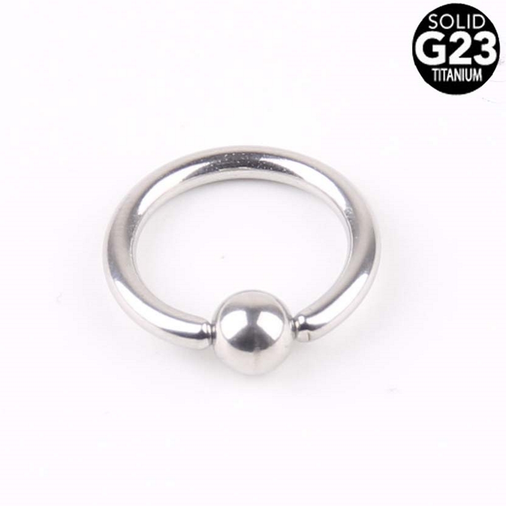 Polished G23 Titanium Body Titanium Captive Ring