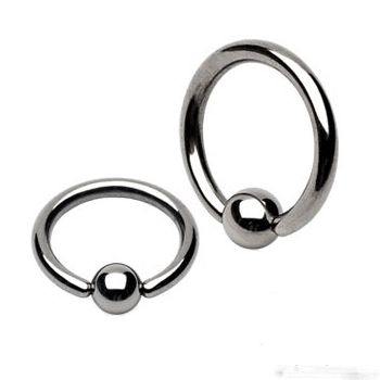 Polished G23 Titanium Body Titanium Captive Ring - 2