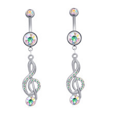 Navelpiercing kristall musik