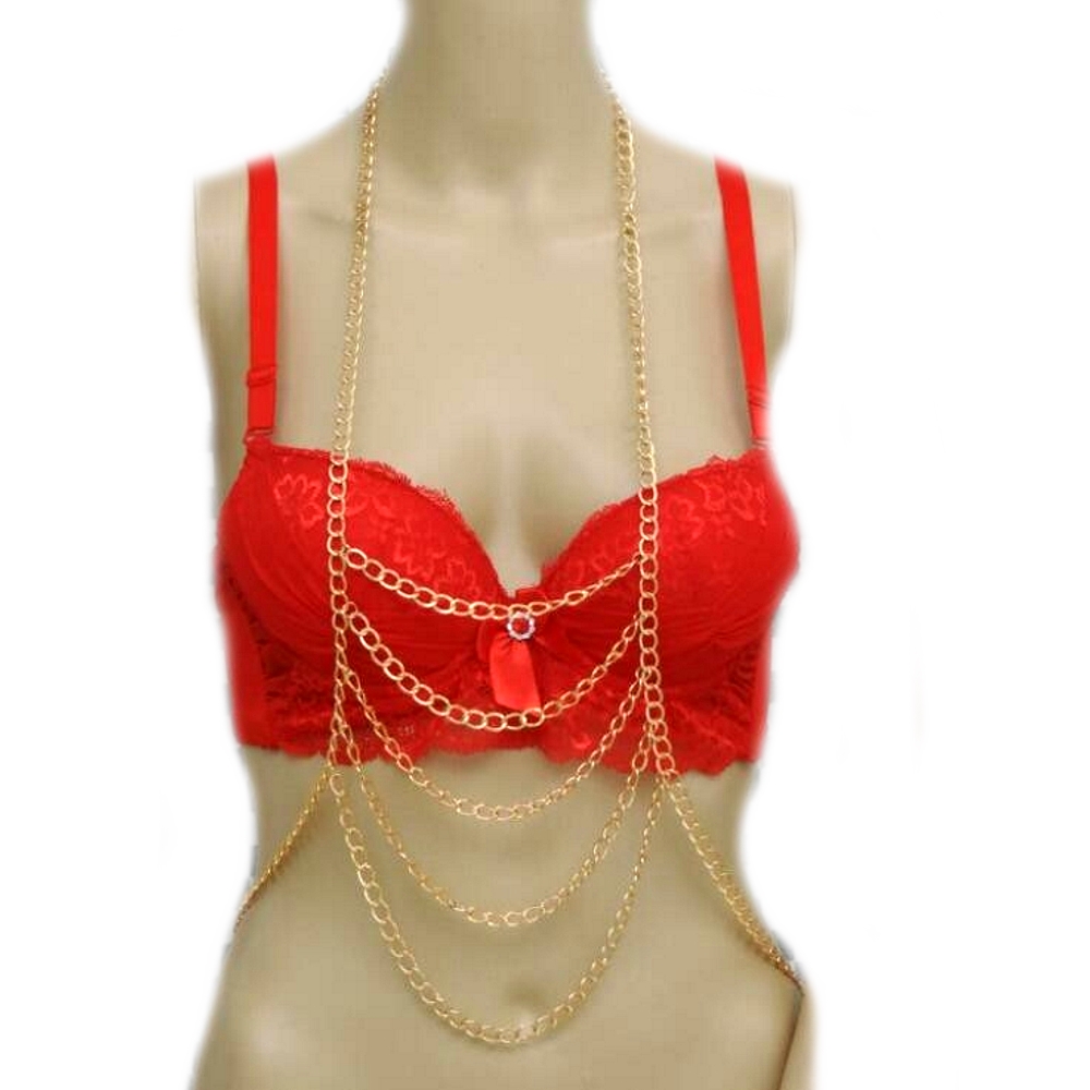 Wedding Necklace Body Chain GOLD - 4