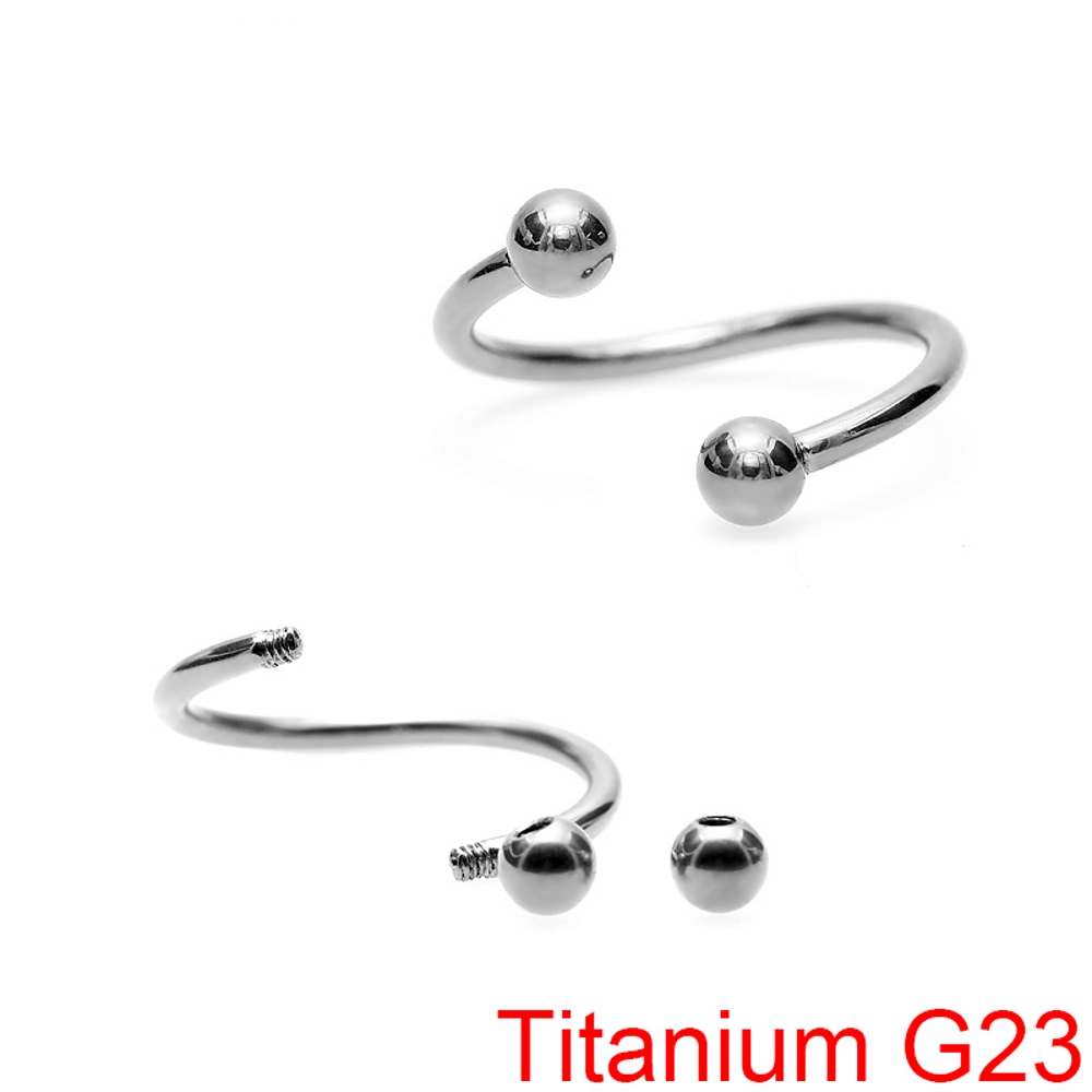 G23 Grade Titanium Horseshoe Twister Barbell - 2