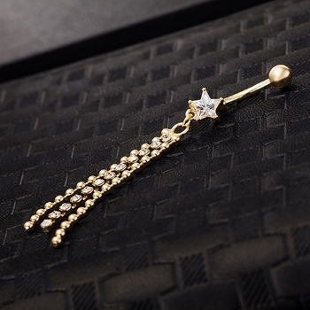 Gold Plated Navel Belly Button Ring Body Piercing - 8