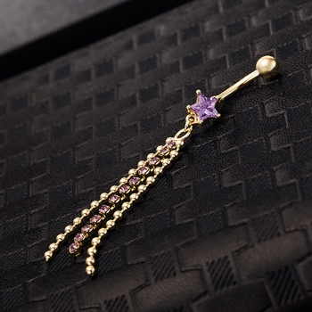 Gold Plated Navel Belly Button Ring Body Piercing - 12