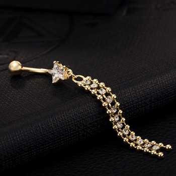 Gold Plated Navel Belly Button Ring Body Piercing - 7