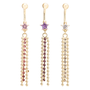 Gold Plated Navel Belly Button Ring Body Piercing