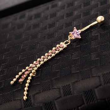 Gold Plated Navel Belly Button Ring Body Piercing - 10