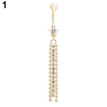 Gold Plated Navel Belly Button Ring Body Piercing - 3