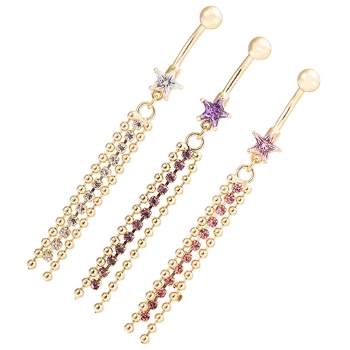 Gold Plated Navel Belly Button Ring Body Piercing - 2