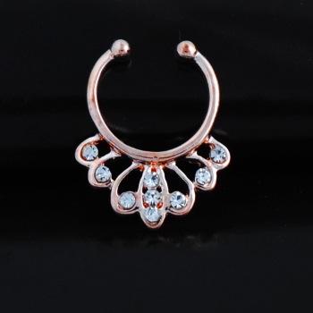 ROSE GOLD Nose Rings Body Piercing Fake Septum Clicker