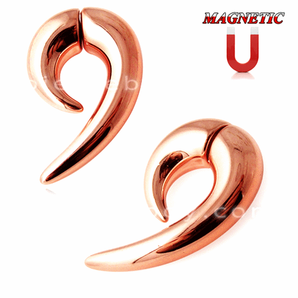 Magnetic Spiral Tribal Small Tail Ear Plugs PAIR