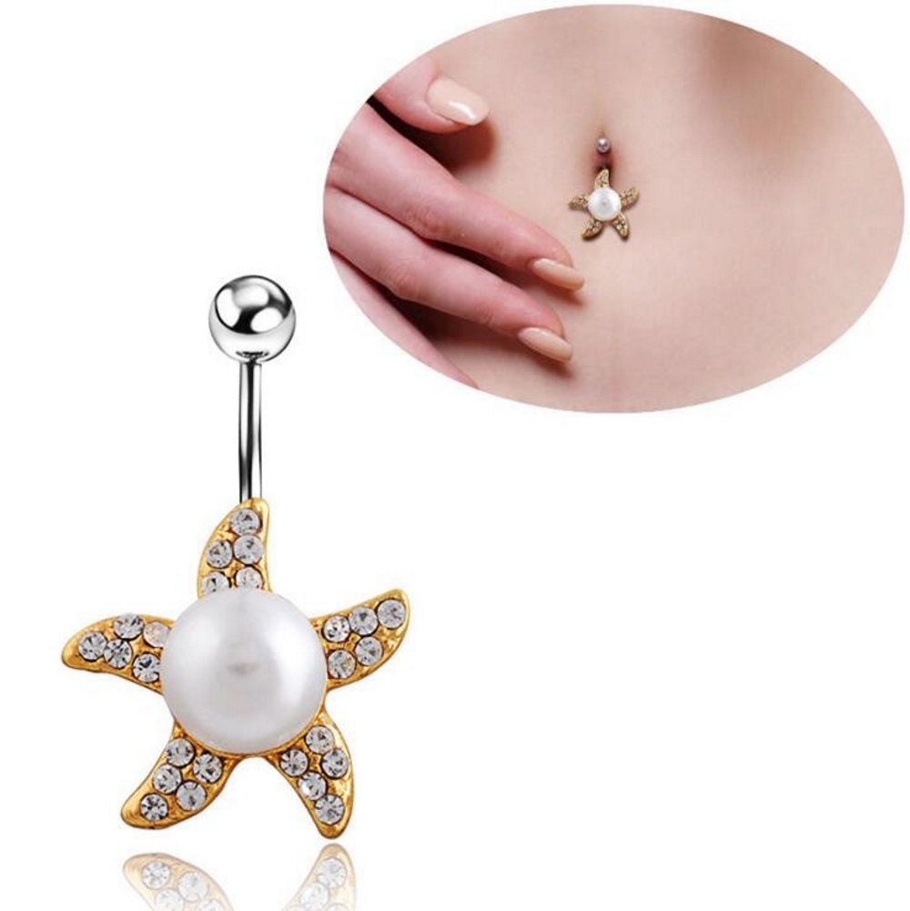 Guldpläterade Navelpiercing Piercing smycken