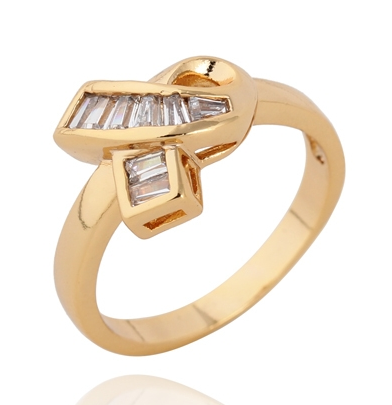 18K Guldfyllda Guld Filled gulddoublé Ring CZ