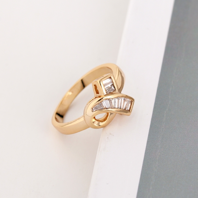 18K Guldfyllda Guld Filled gulddoublé Ring CZ - 4