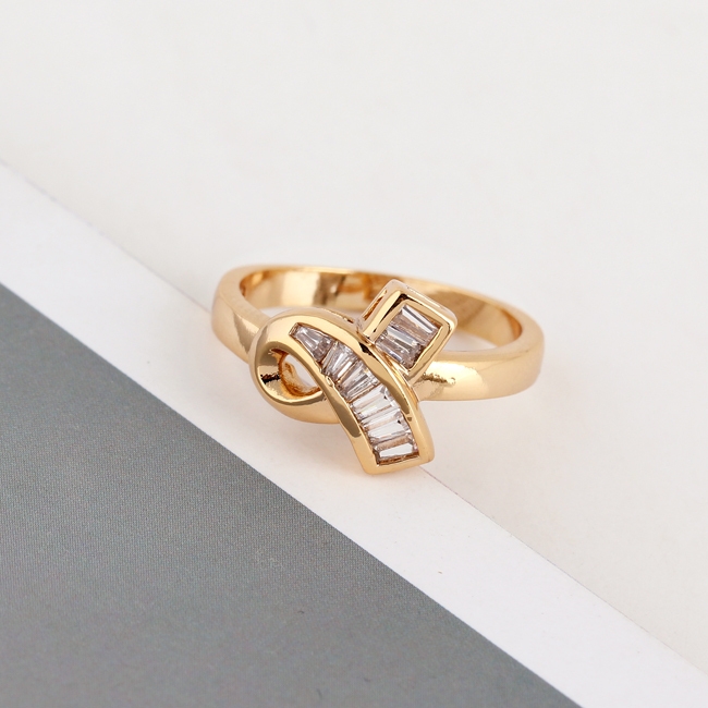 18K Guldfyllda Guld Filled gulddoublé Ring CZ - 2