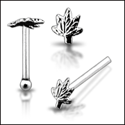 925 Silver Marijuna Nose stud