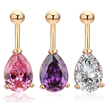 Gold Plated Navel Belly Button Ring Body Piercing