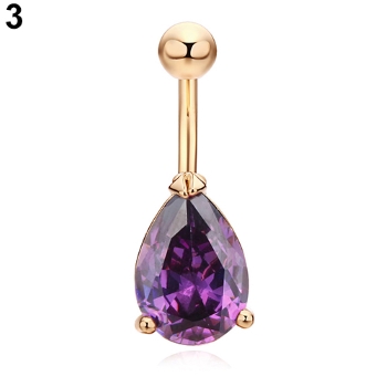 Gold Plated Navel Belly Button Ring Body Piercing - 3
