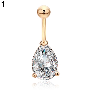 Gold Plated Navel Belly Button Ring Body Piercing - 4