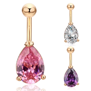 Gold Plated Navel Belly Button Ring Body Piercing - 2